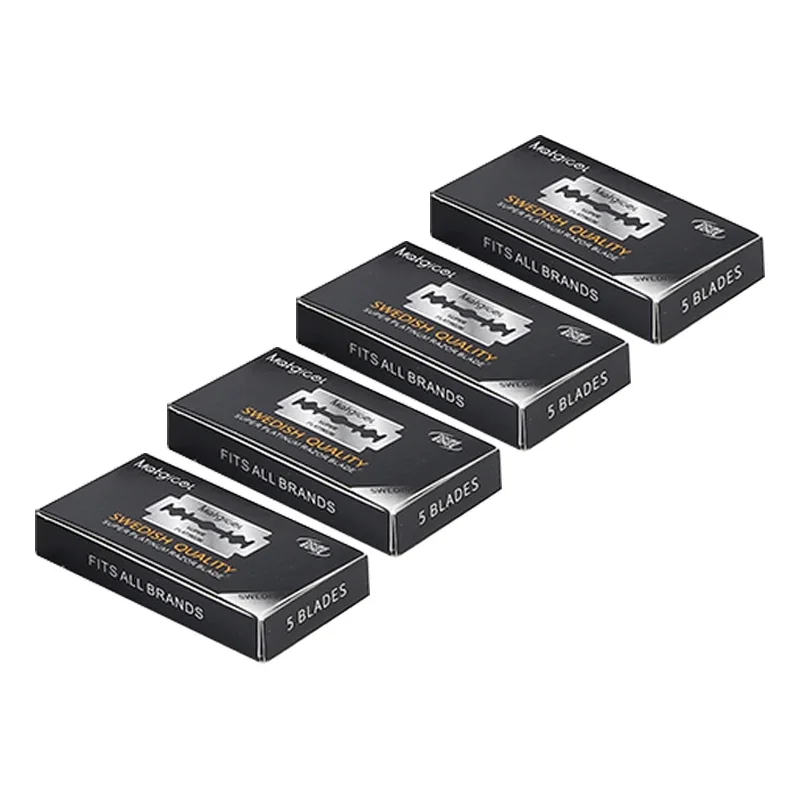 الجملة 20 قطعة فائقة للشفرة الفولاذ المقاوم للصدأ الحلاقة السلامة حافة مزدوجة شفرات الحلاقة الآمنة لحلاقة دليل الشفرة #5
