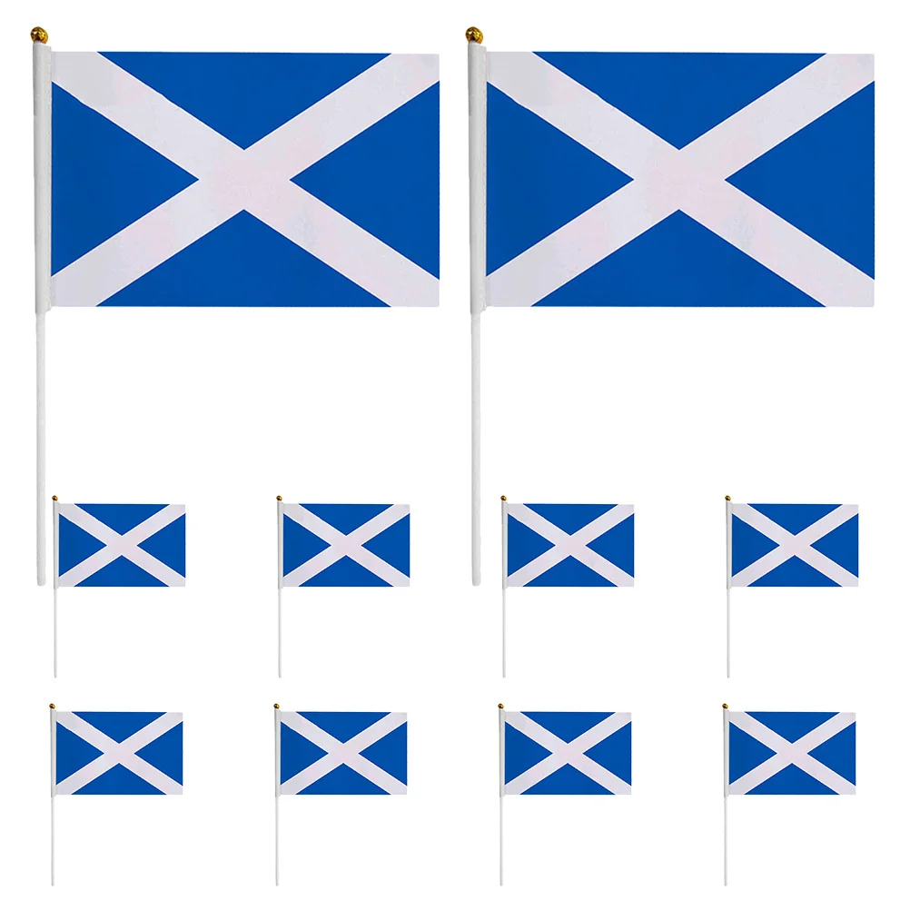 10 قطعة أعلام اسكتلندية محمولة باليد براعة دقيقة لمهرجانات المهرجانات والمناسبات المدرسية أعلام اسكتلندا للاحتفال #5