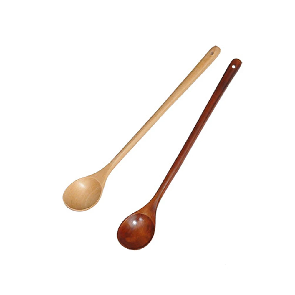 

5 Pcs Spoon Long Handle Stirring Mixing Honey Teaspoon Coffee Spoons Wooden Spoon Kitchen Bar Safe Non Scratch