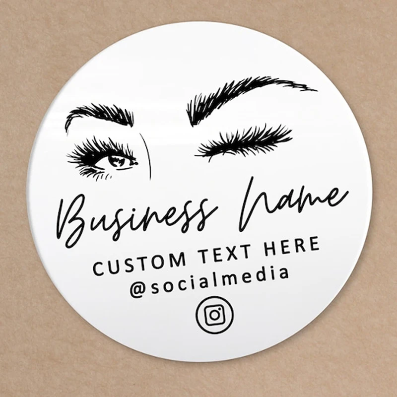 Business instagram lash logo design stickers custom logo sticker Eyelash extension label design logo sticker Eyelash logo sticke