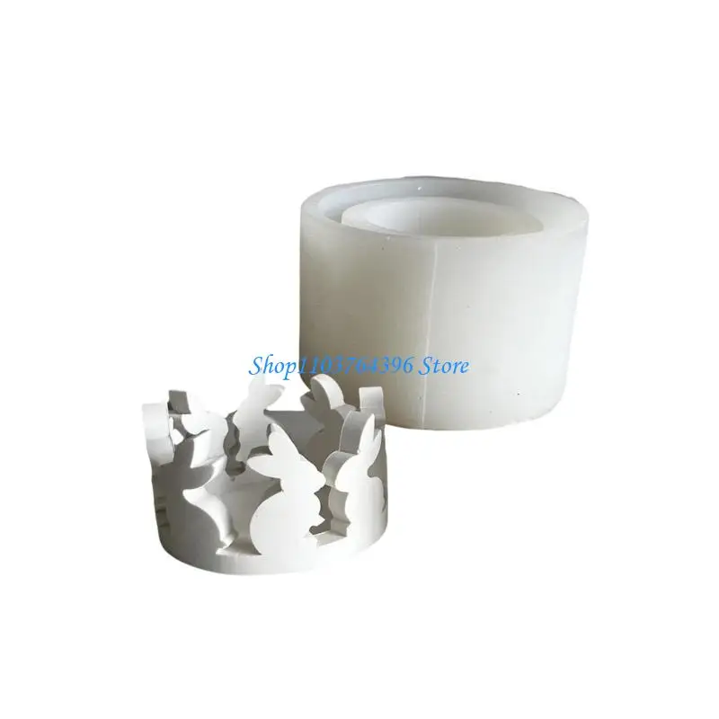 أرنب مصباح قالب من السيليكون Tealight شمعة ظلال قوالب الجبس زخرفة قوالب سيليكون الملمس لحلية صنع اليد