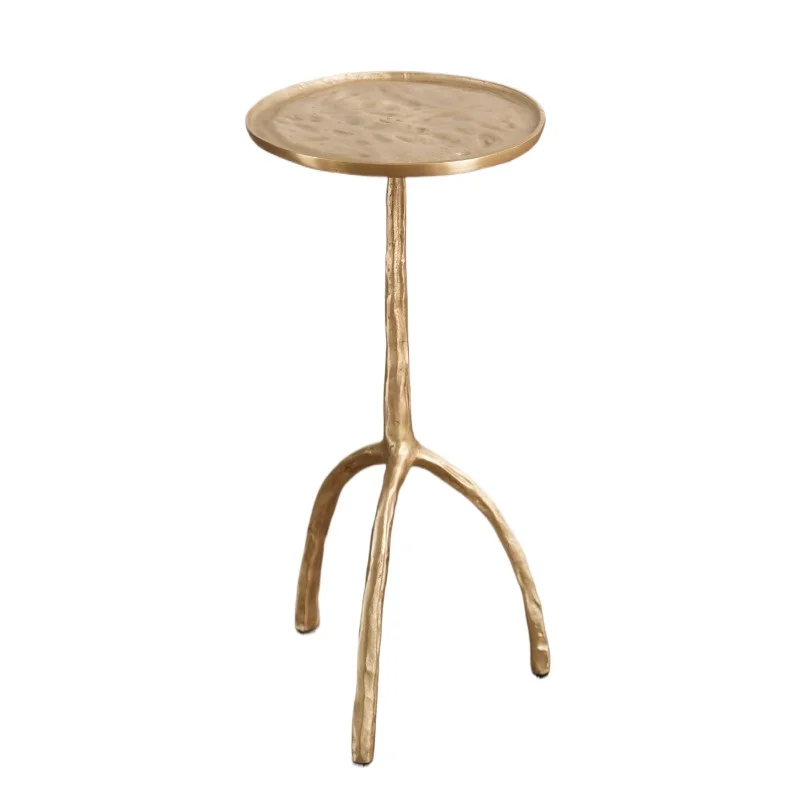 Retro brass small side table light luxury cast copper sofa side table bronze small coffee table