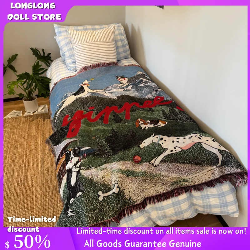 

picnic Blankets for Beds Retro Art Bedroom Decoration Tapestry Cute Animals Picnic Blanket Outdoor Camping Mat