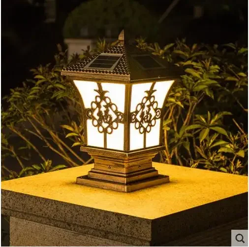 

Solar column lamp wall outdoor door pillar lamp household waterproof outdoor garden villa garden lamp