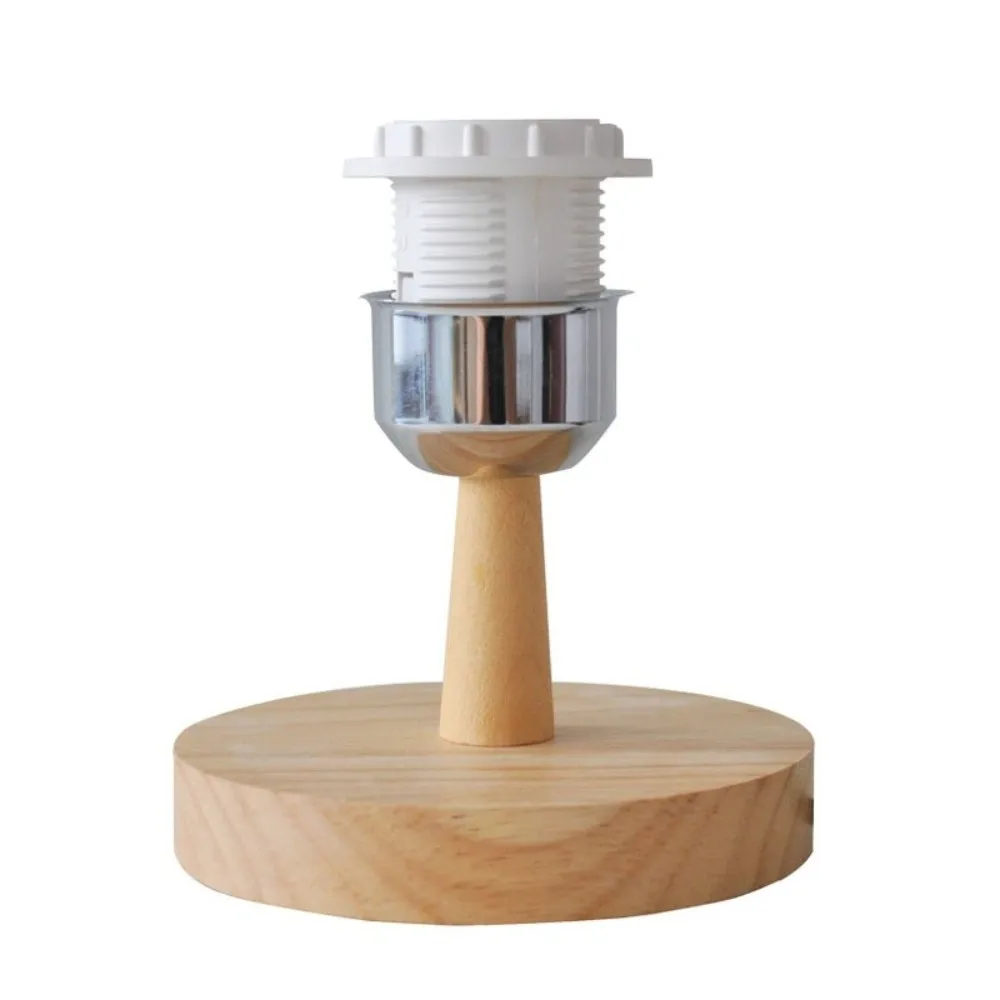 

Universal Solid Wood Lamp Base Holder On Off Switch EU Plug Table Lamp Holder E27 Wooden Lamp Holder Study Room