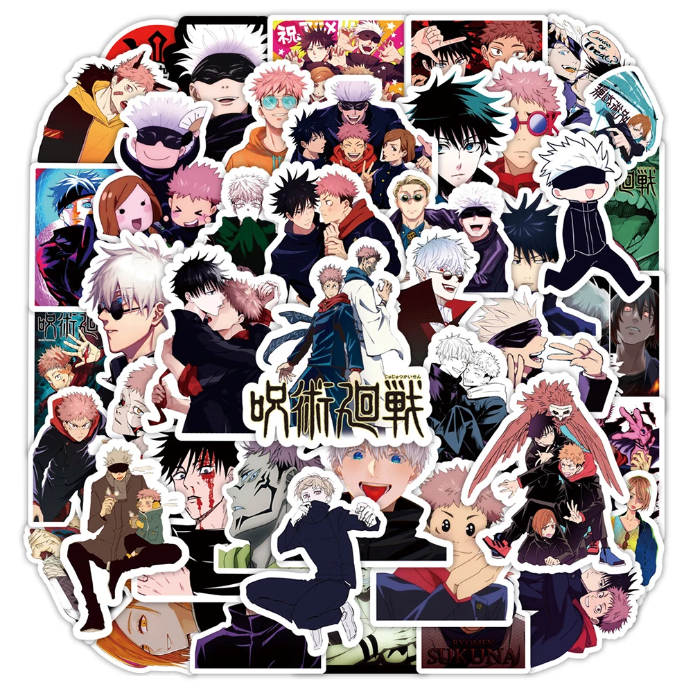 10/30/50/100pcs Jujutsu Kaisen Cartoon Stickers Cool Satoru Gojo Anime Stickers Water Bottle Diary Phone Manga Decals Kids Toy