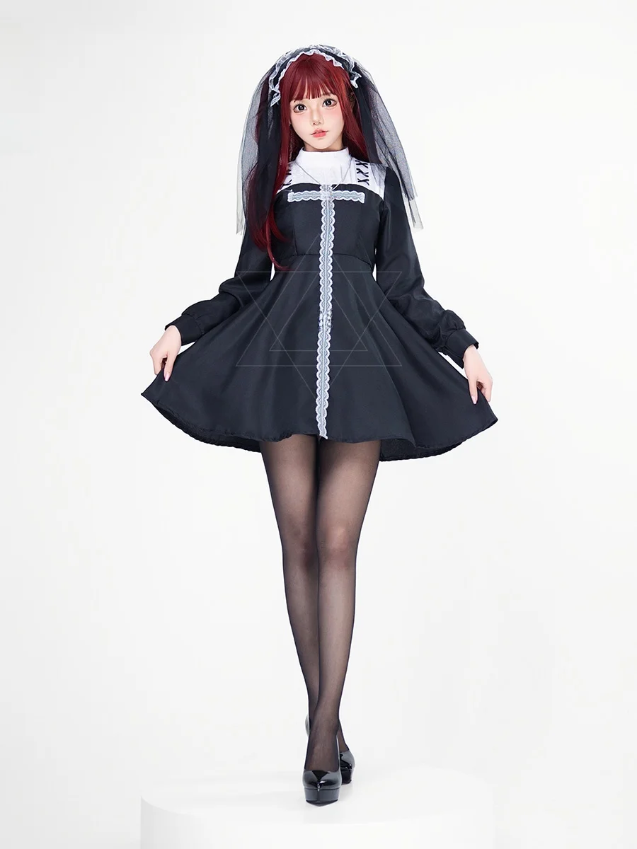 

Взрослый Хэллоуин Косплей или Черная Шелковая Юбка Крест Тема k Sle Женский Призрачный Костюм Невесты Юбка Сценическое Представление