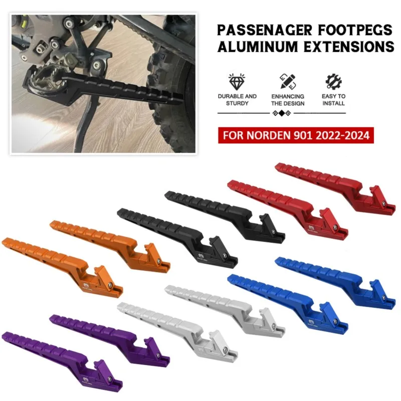 

For Husqvama NORDEN 901 NORDEN901 2022-2023-2024 CNC Aluminium Motorcycle Accessories Foot Peg Passenger Extensions Footpegs
