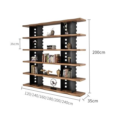 

Industrial Wind Full Wall Bookshelf Multi-Storey Bookcase for Living Room Office Study CD Rack Storage Display