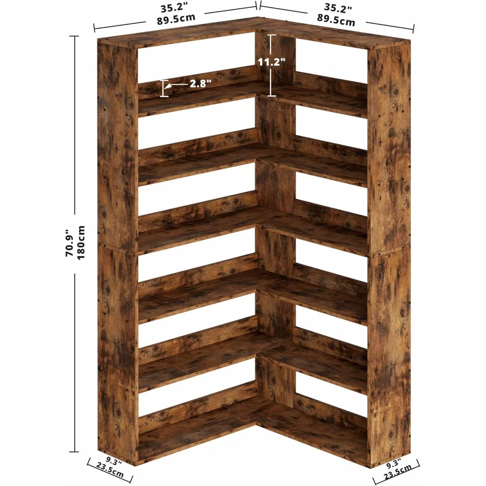 Bookshelves 6 tiers with baffle, bookshelf storage display rack for living room home office