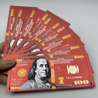 10PCS Red 100 Dollars Bills US Dollar Commemorative Notes Cultural Souvenirs Collectibles Store Home Wall Decoration Wholesale