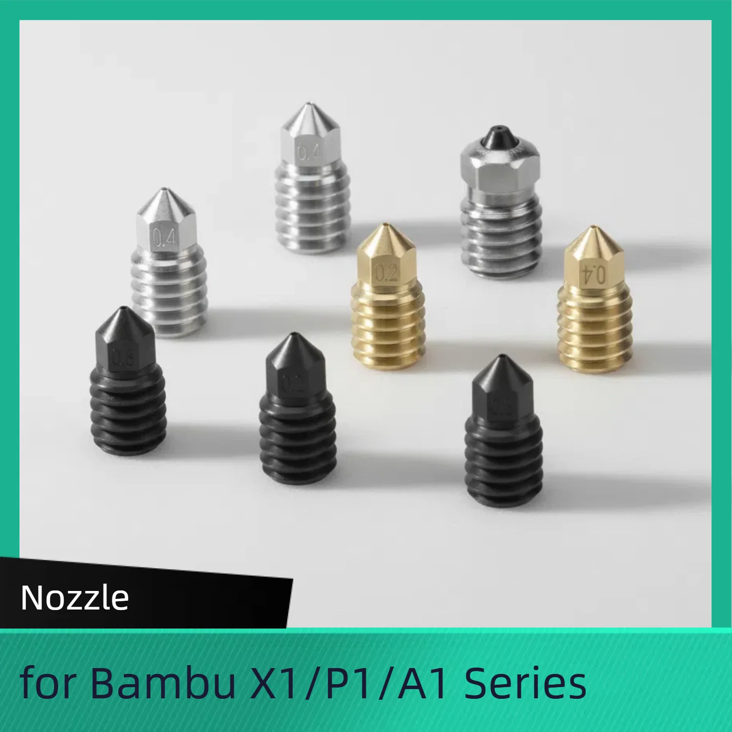 فوهات قابلة للفصل لملحقات الطابعة Bambu Lab X1/ X1C/ P1P/P1S 0.2 /0.4 /0.6/ 0.8 مم لملحقات الطابعة ثلاثية الأبعاد Bambu P1