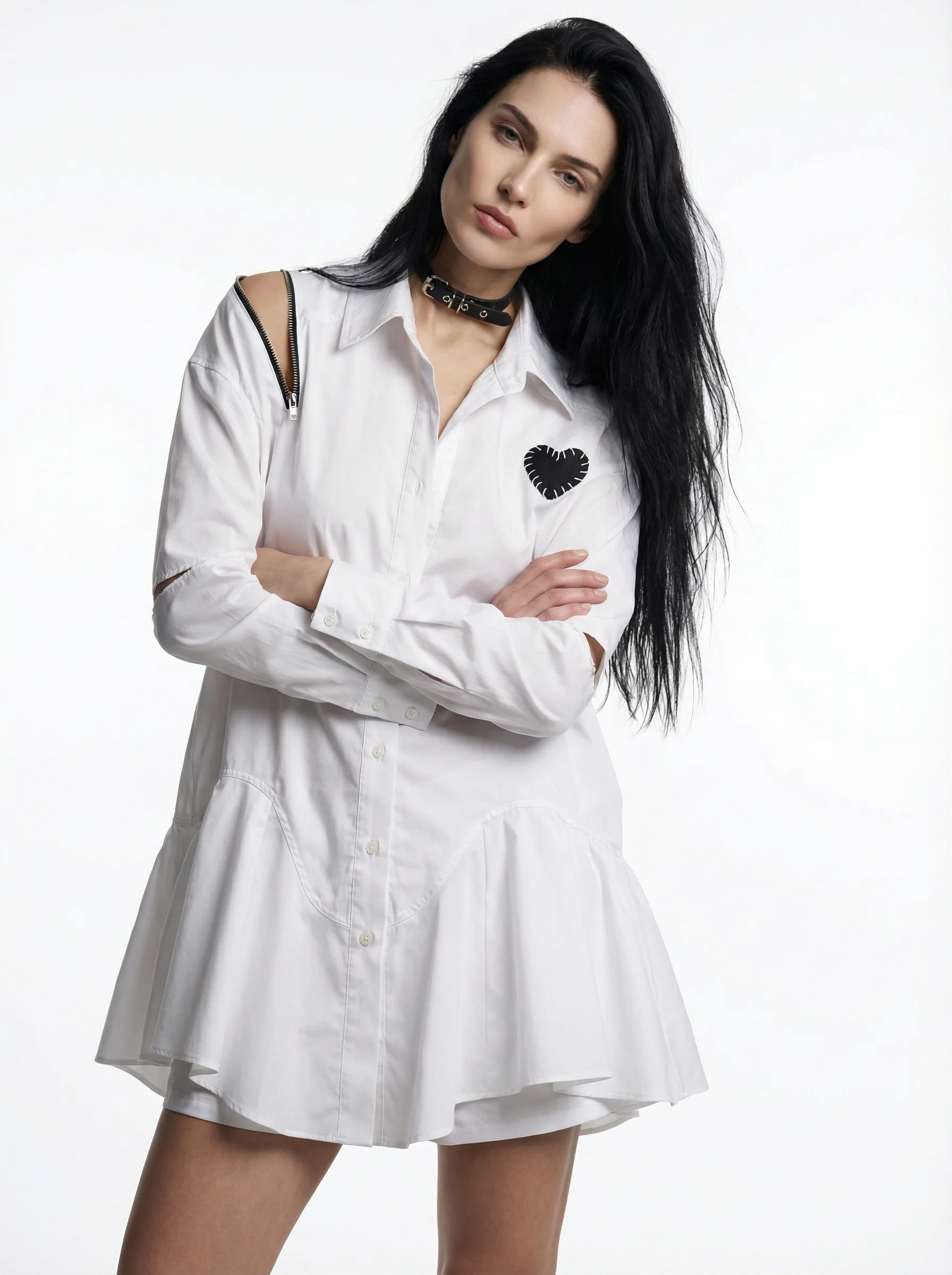 

White oulder-baring Women's irt Two-piece Set ort Length Luxury Sle Cotton Spring Summer Faion for Mid-aged Women