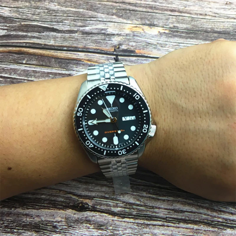 Seiko-reloj de buceo mecánico automático para hombre, cronógrafo luminoso de lujo, de acero inoxidable, resistente al agua, con calendario, anillo