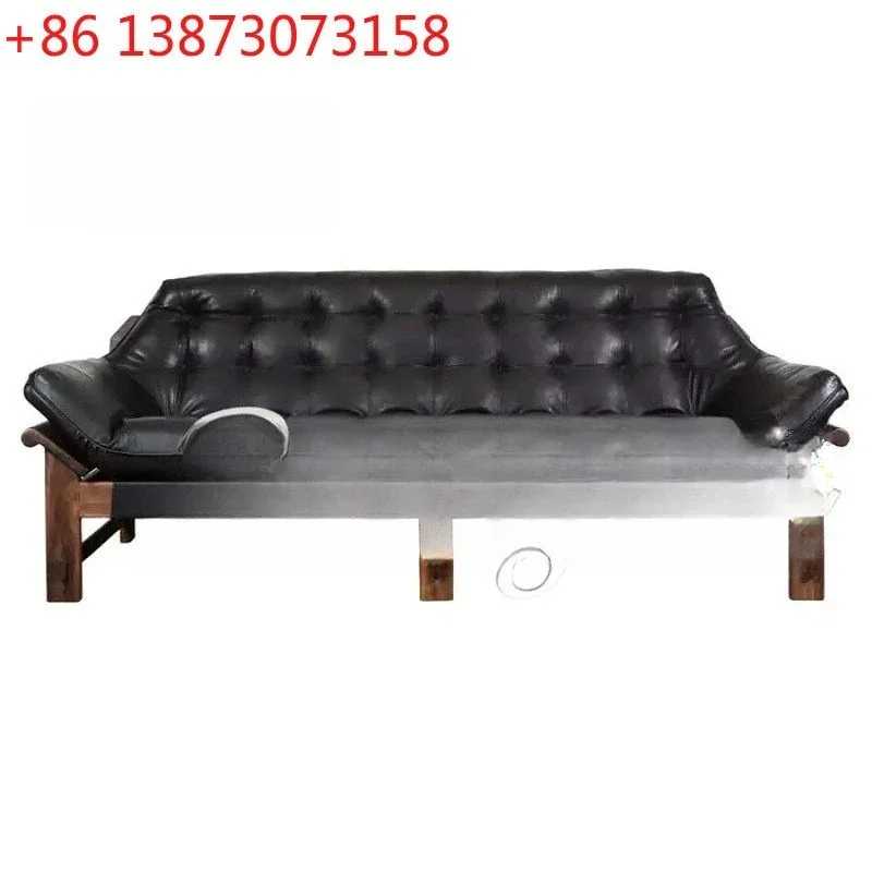 

Danish light luxury retro all-solid wood designer medieval single sofa