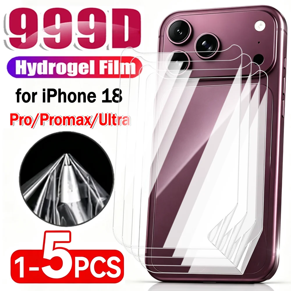 5-1 Stück für iPhone 18 17 Pro Max Weiche Hydrogel-Folie Rückseiten-Displayschutzfolie für iPhone 18 Ultra Fold 17Air Kratzfeste Rückseitenfolien