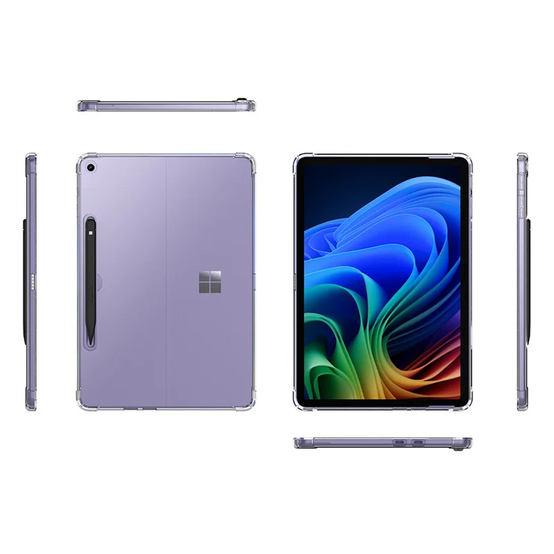 حافظة كمبيوتر لوحي Microsoft Surface Pro 12 بوصة 2025 وسادة هوائية سميكة مقاومة للصدمات من السيليكون Funda لـ Surface Pro12 2025 غلاف من البولي يوريثان
