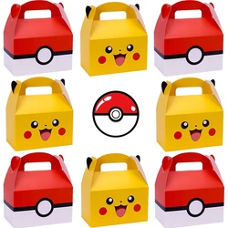 Pokemon Box Pikachu Bag Candy Box Birthday Party Decorations Pokeball Paper Gift Bags Handle Blind Box Baby Shower For Kids ﻿