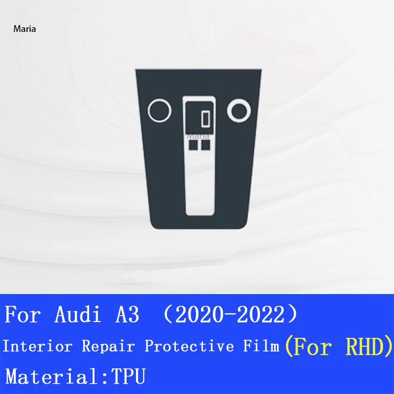 Adesivo di riparazione per Audi A3 (2020-2022) Interni auto Console centrale Pellicola protettiva in TPU trasparente Anti-graffio Accessori auto