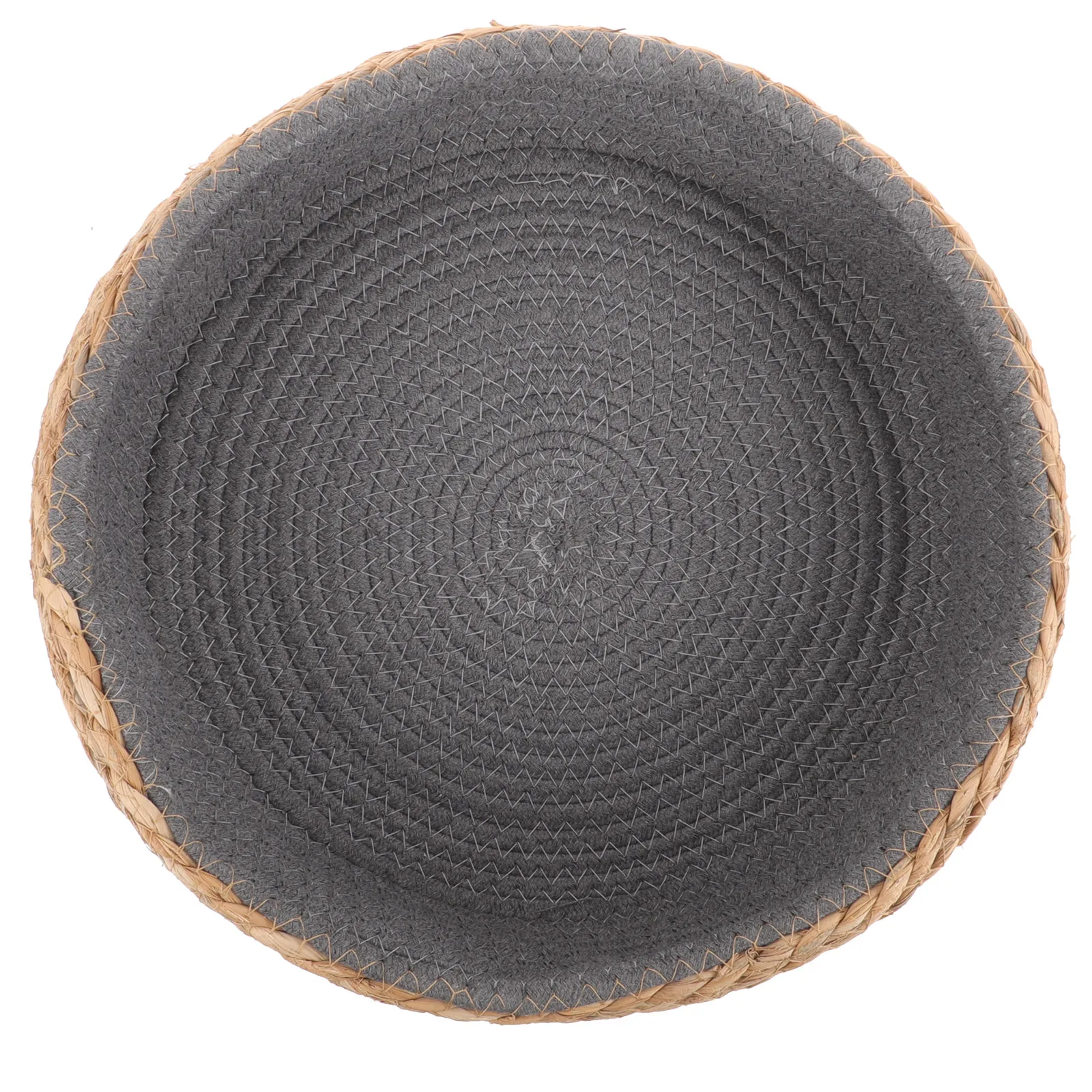 

Rattan Small Dog Cat House Round Woven Nest Cushion Durable Lightweight Comfortable Warm Place Deep Gray S Size