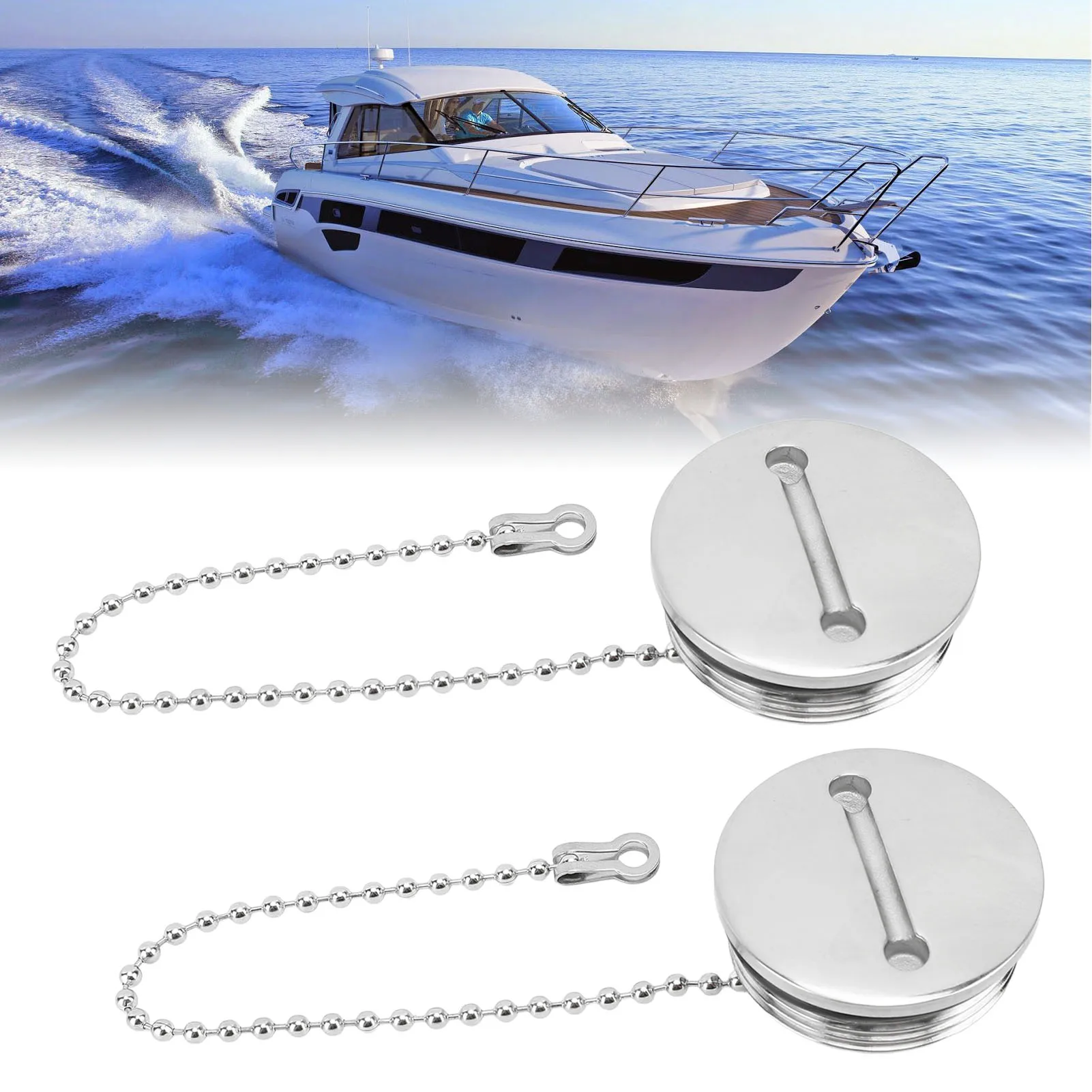 

4PCS Boat Fuel Tank Cap 316 Stainless Steel 38mm Rustproof Boat Fuel Tank Cap