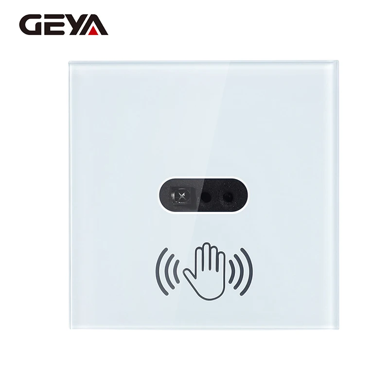 

GEYA Standard 86-type smart switch with durable tempered glass panel, infrared touchless control, meets EU standard.