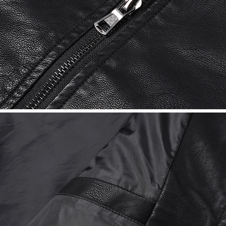 Vintage PU Jacket Men Motorcycle Biker Coat Plus Szie 8XL Fashion Casual Cargo Jacket Male PU Coat Black