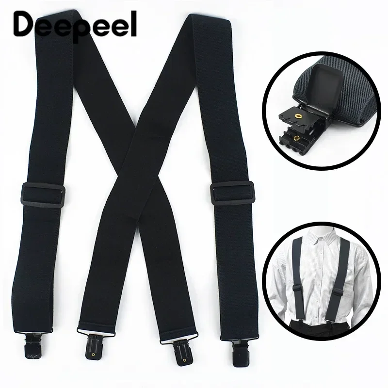 1Pc 5cm Widen Adults Men's Suspenders X-type 4 Clips Men Braces Adjust Elastic Strap Harness Man Jockstrap Suspender for Pants