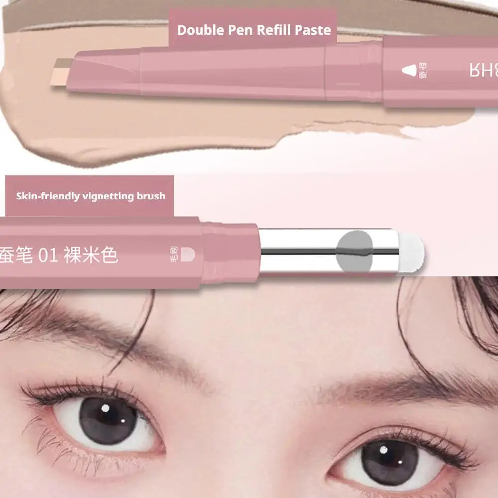Lápiz para resaltar debajo de los ojos de doble punta: fabricante de Aegyo Sal de aspecto natural 3D, para brillo y contorno de ojos, estilo coreano