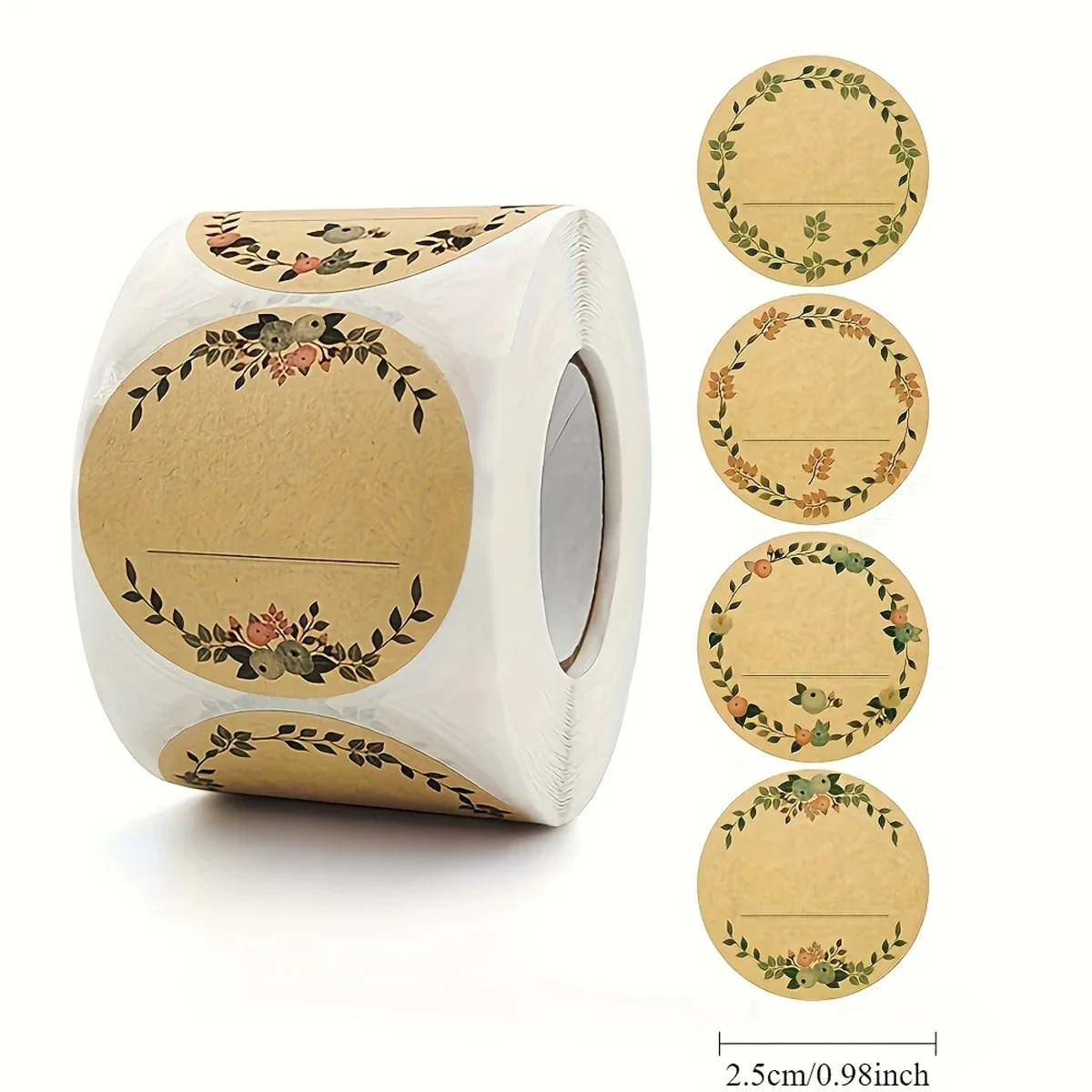 500pcs Round Floral Thank You Stickers Canning Labels for Food Containers Jars, Gift Baking Packing Decor, Can Write