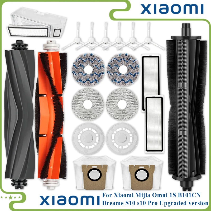 For XIAOMI Mijia Omni 1S B101CN B116 X10+ Dreame L10s Ultra / S10 Pro Main Side Brush Hepa Filter Mop Dust Bag Replacement Parts