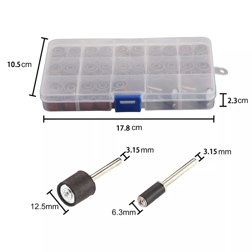 Silicon Carbide Sanding Discs 104 Pieces Polishing Kit With Rods 80 120 240 Grit For Metal Rust Removal And Grinding