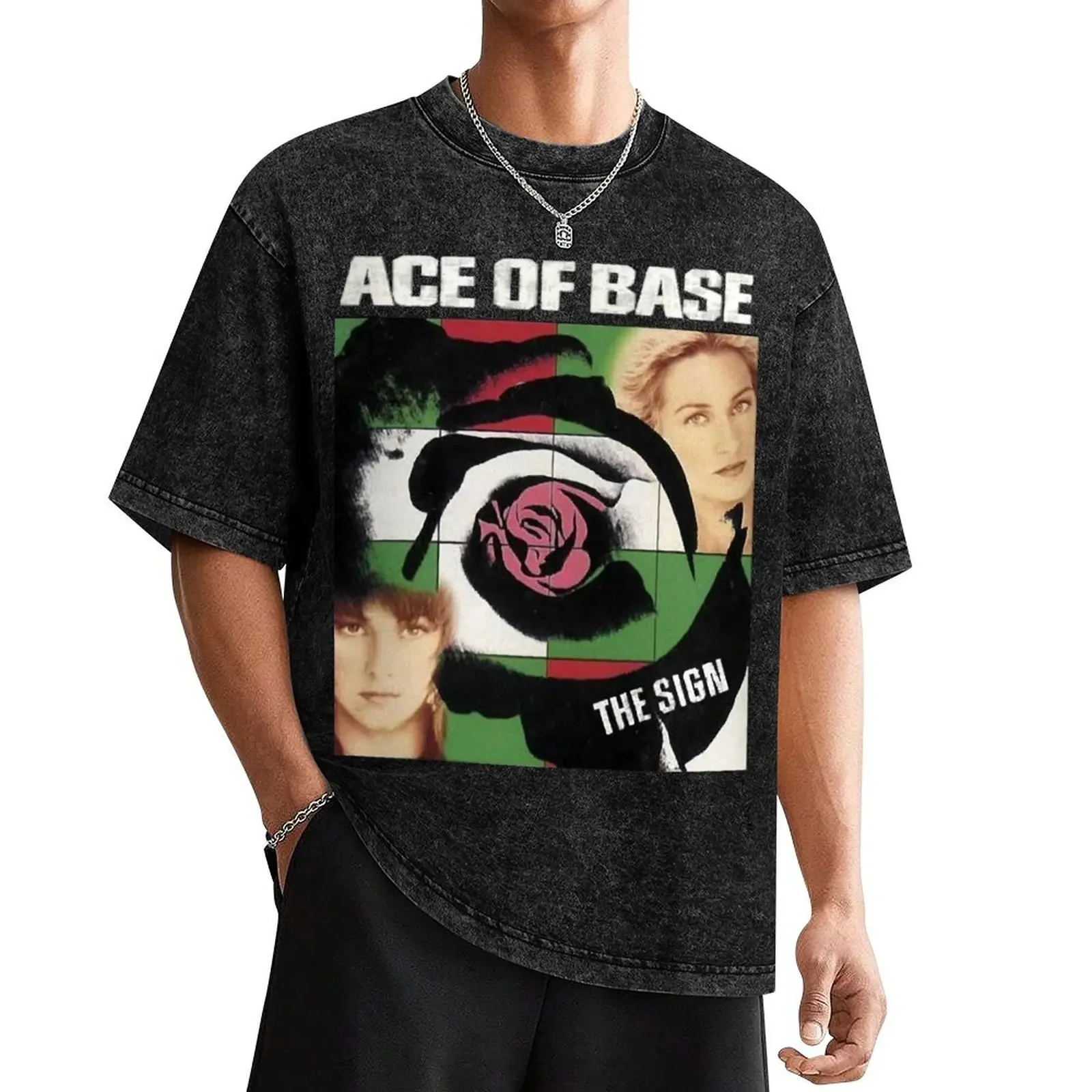 

blackwhitereddesign pop rock heavy metal country band ace of base Classic T-Shirt plus sizes men clothings