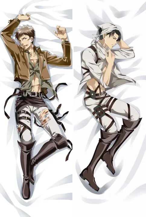 Anime Hugging Body Long Pillow Case Shingeki no Kyojin Male Throw Bedding Pillow Cover Gifts