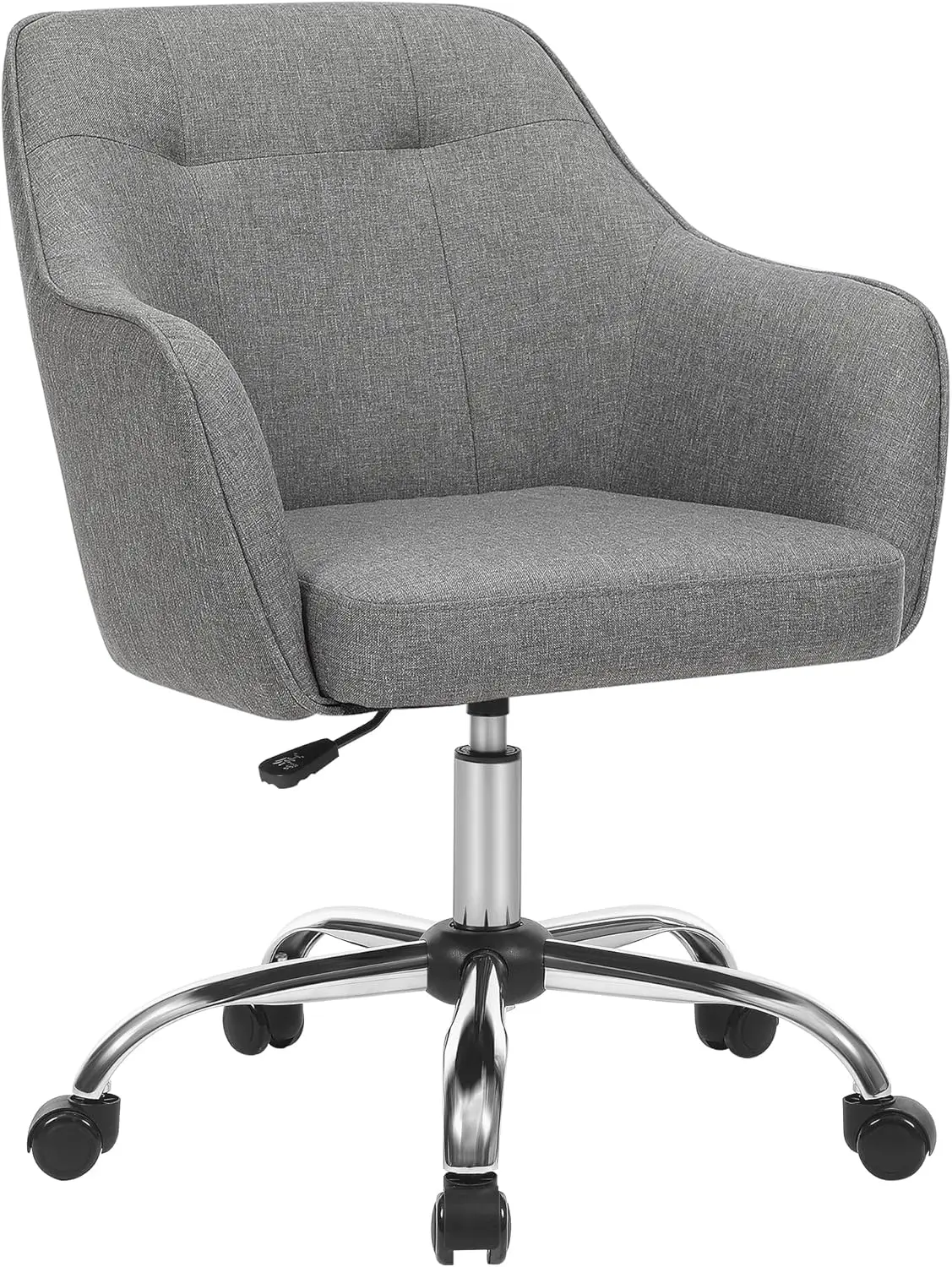 Silla de Estudio, Silla Giratoria, Altura Ajustable, Capacidad de Carga de 110 kg, Estructura de Acero, Tela Transpirable de Algodón y Lino