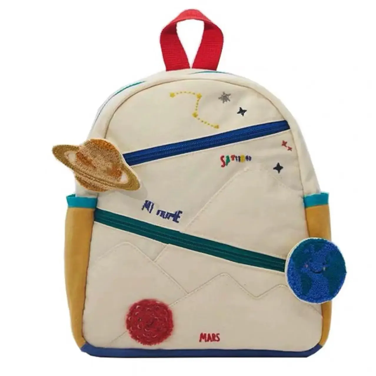 Novo planeta dos desenhos animados das crianças mochila lona leve jardim de infância moda saco escolar mochila viagem