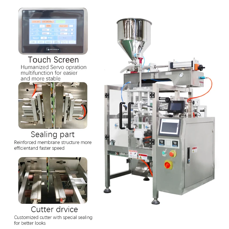 Automatic Small Multi Function Honey Paste Blister Pouch Sauce Stick Bag Sachet Liquid Filling Sealing Packing Packaging Machine