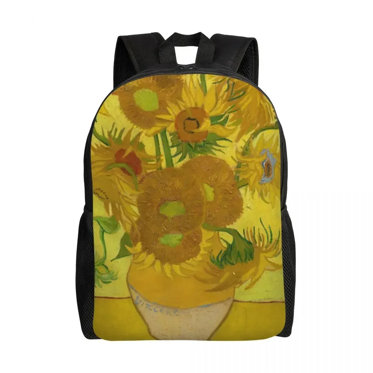 Vase With Twelve Sunflowers Backpacks School College Student Bookbag Fits 15 Inch Laptop Vincent Van Gogh Painting Bags