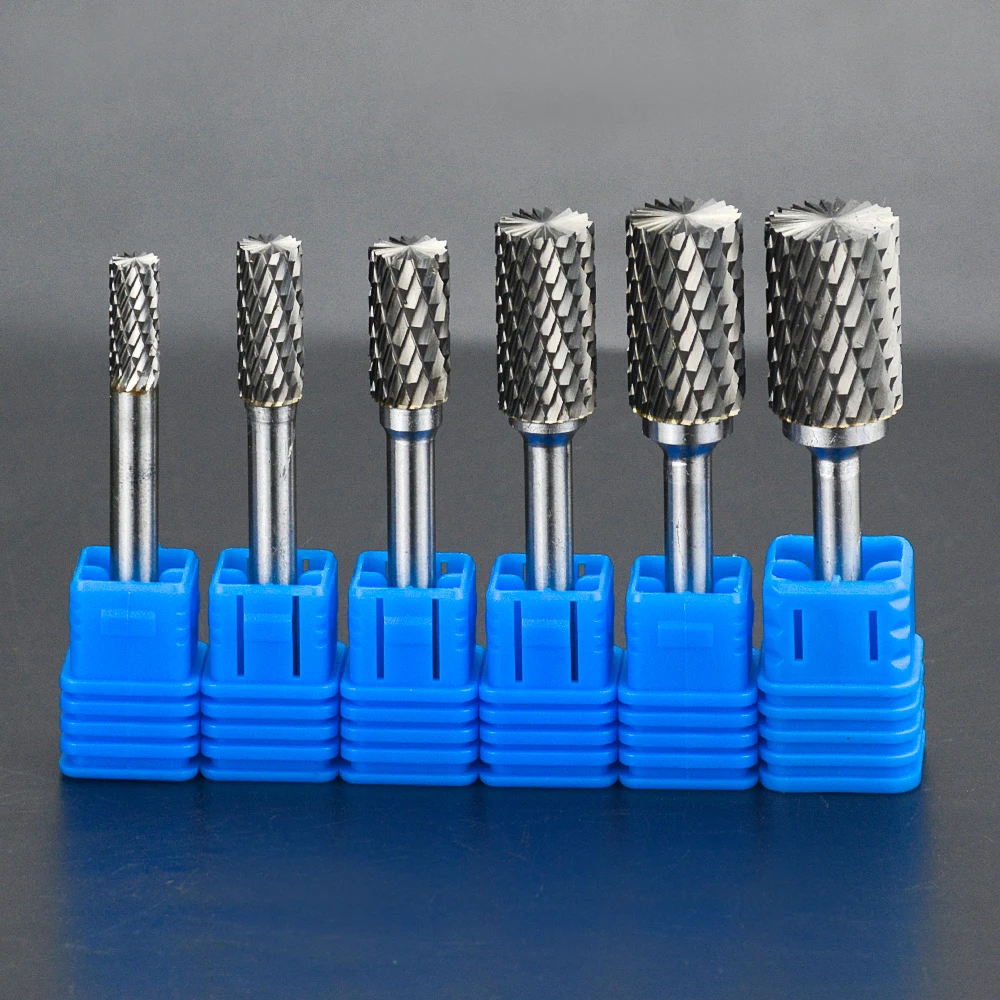 Type BX Hard Alloy Rotary File Double Groove Tungsten Steel Grinding Head 6mm Shank Diameter Polishing Carving Hardware Tool