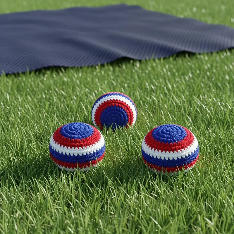 Handmade Crochet Balls USA 250th Anniversary Style Sturdy Quality For Outdoor Play Patriotic Parties And Gifting