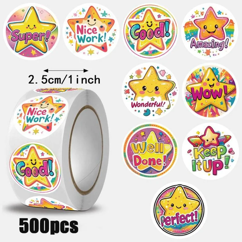 Star Motivation Stickers, Encouragement Stickers for Kids,Teacher Reward Stickers Roll Potty Training for School Classroom Home.