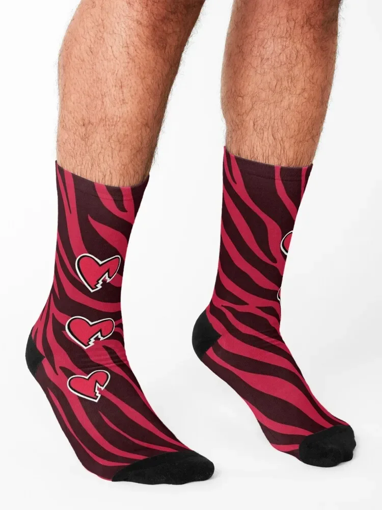 HBK Zebra Heart Socks Men\'s Run Socks Ladies Men\'s