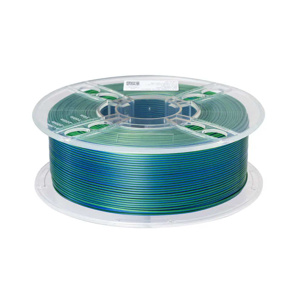 Silk Dual Color PLA Filament Green Blue 3D Printer Filament 1.75mm Coextrusion Filament PLA Shiny Filament 1KG PLA Plastic