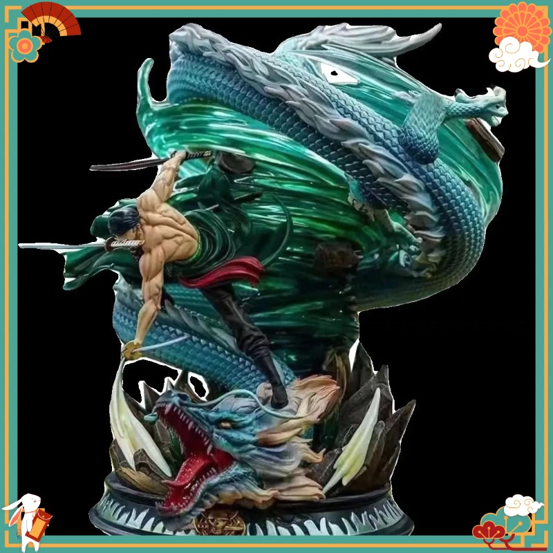 

31cm Anime GK Figure Tornado Roronoa Zoro Double Head Carving Model Ornament Three Thousand Worlds Peripheral Gift for Boys