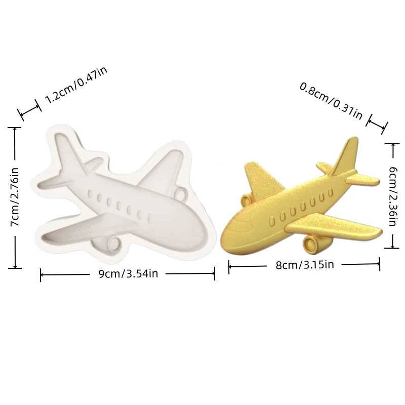 Cartoon Airplane-Shaped Silicone Mold Transportation-Themed Fondant Chocolate Dessert Decoration Making Mold