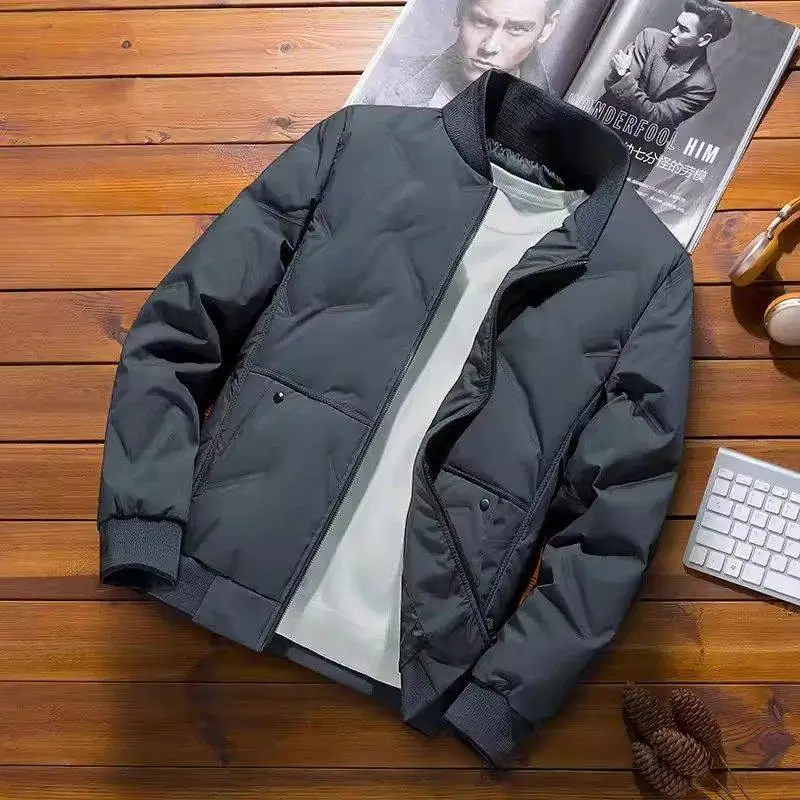 

Men's Thiened down Cotton Jaet Baseball Collar Casual Wear Resistant Stainproof Large Size Autumn Winter Outdoor Coat