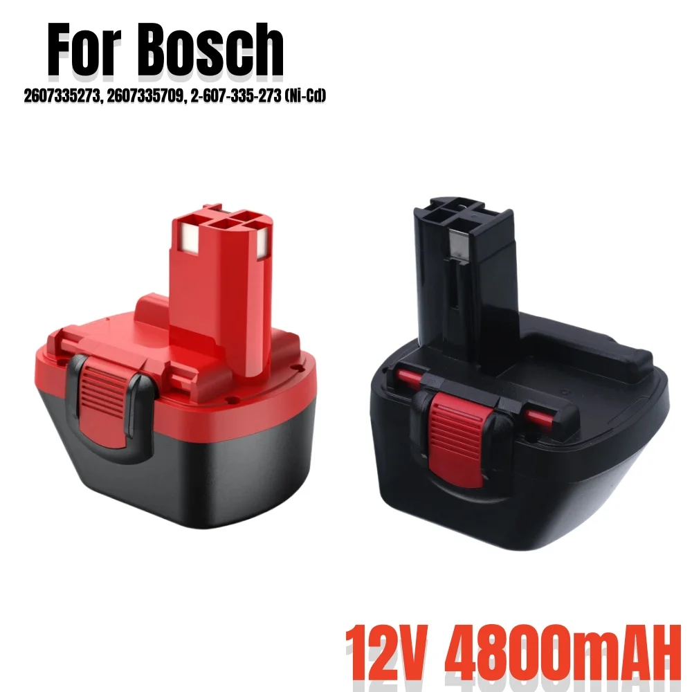 12V 4.8Ah for screwdrivers Bosch PSR 1200, PSR 12, GSR 12V, VE-2, 2607335273, 2607335709, 2-607-335-273 (Ni-Cd)