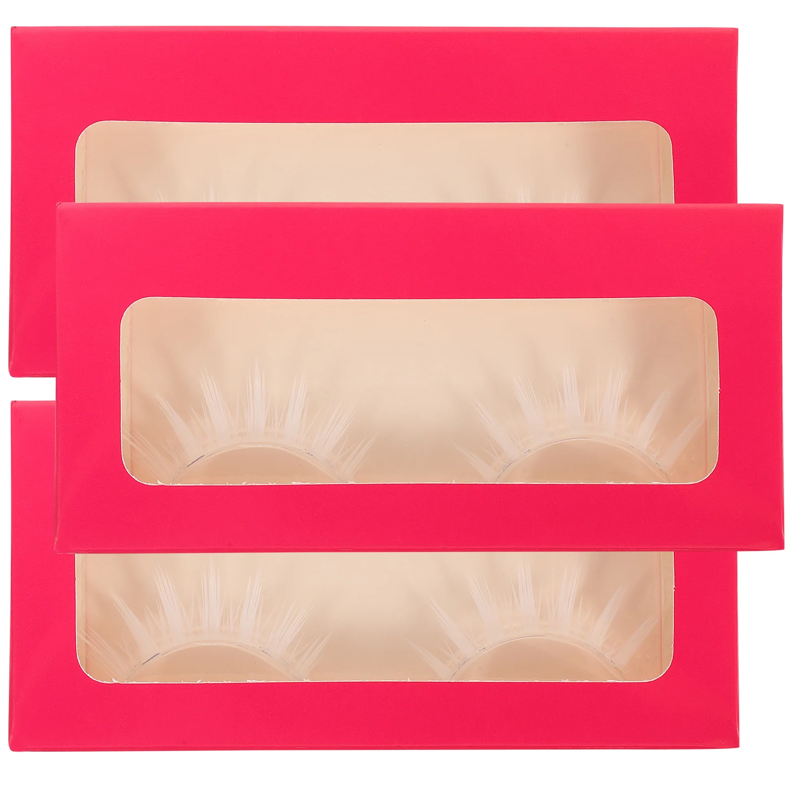 3Pairs Fashion White Fake Eyelashes Soft Lightweight Easy Remove Makeup Cosplay Halloween Party False Lashes Natural Comfortable