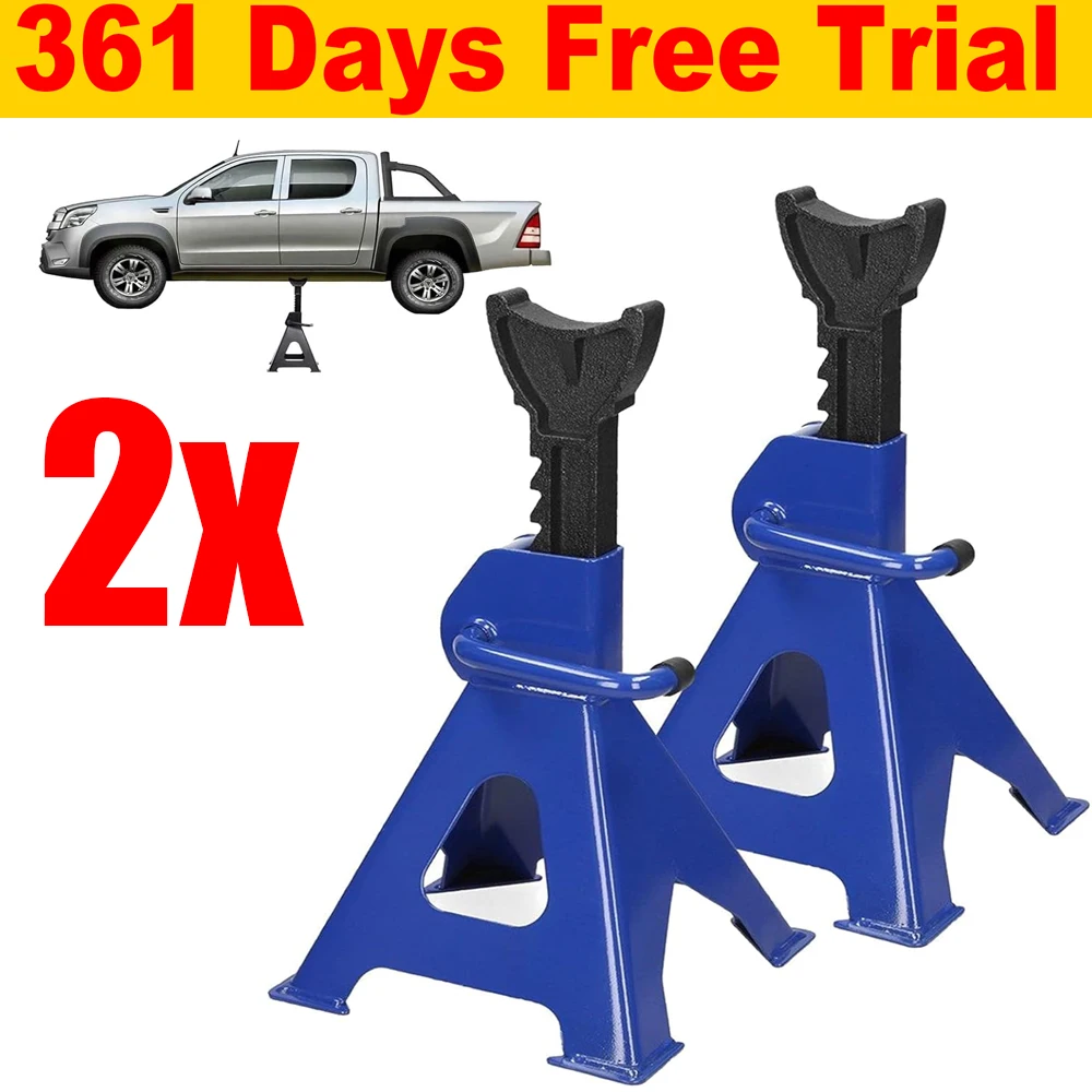 2Pcs Axle Stand 3 Ton Ratcheting Lift Adjustable Heavy Duty Axle Jack Stands Car Caravan Van Vehicle Stand Lifting Tool