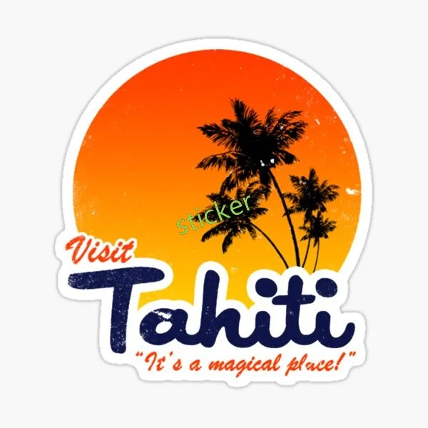 

Tahiti sticker City Destination - Waterproof Vinyl Decal for Laptop Water Bottle Car Tumbler